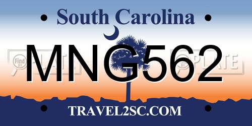 MNG562 South Carolina License Plate