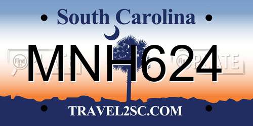 MNH624 South Carolina License Plate