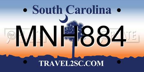 MNH884 South Carolina License Plate