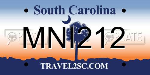 MNI212 South Carolina License Plate