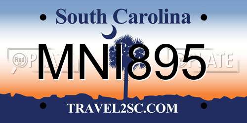 MNI895 South Carolina License Plate