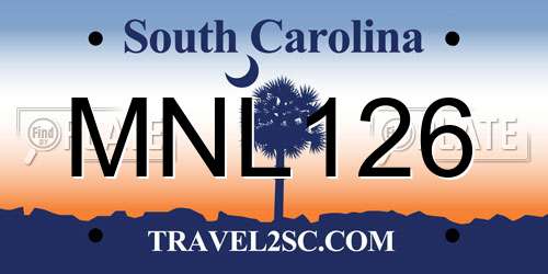 MNL126 South Carolina License Plate