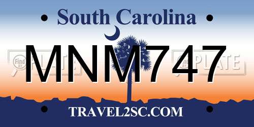 MNM747 South Carolina License Plate