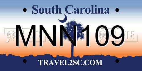 MNN109 South Carolina License Plate