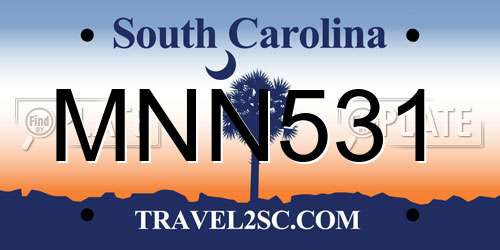 MNN531 South Carolina License Plate