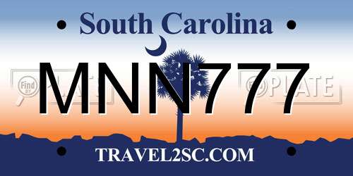 MNN777 South Carolina License Plate