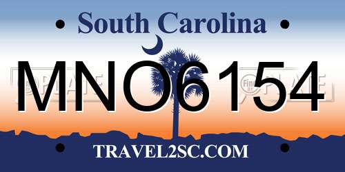 MNO6154 South Carolina License Plate