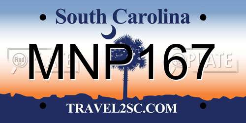 MNP167 South Carolina License Plate
