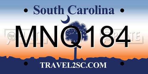 MNQ184 South Carolina License Plate