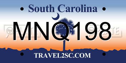 MNQ198 South Carolina License Plate