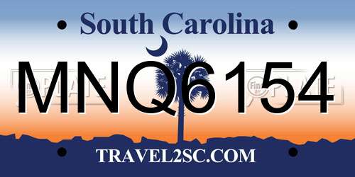 MNQ6154 South Carolina License Plate