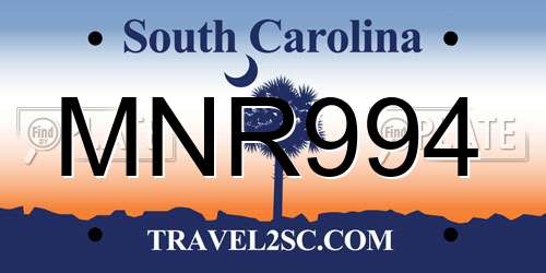 MNR994 South Carolina License Plate