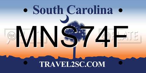 MNS74F South Carolina License Plate