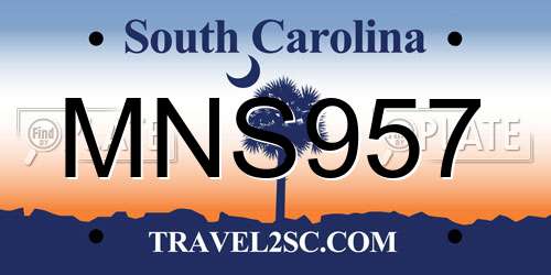 MNS957 South Carolina License Plate