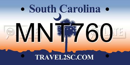 MNT760 South Carolina License Plate