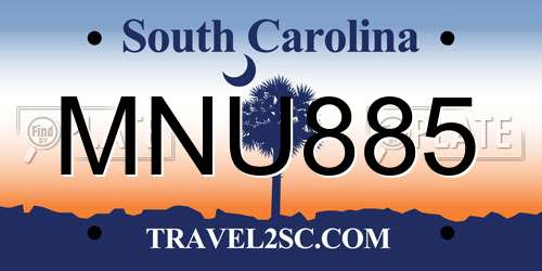 MNU885 South Carolina License Plate
