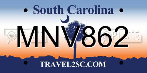 MNV862 South Carolina License Plate