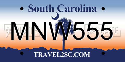 MNW555 South Carolina License Plate