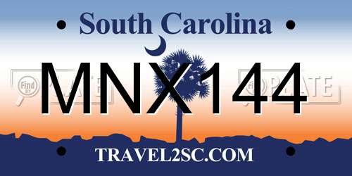 MNX144 South Carolina License Plate