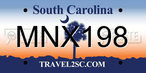 MNX198 South Carolina License Plate