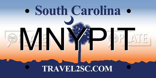 MNYPIT South Carolina License Plate