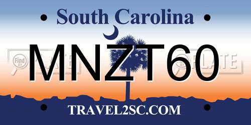 MNZT60 South Carolina License Plate