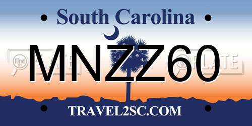 MNZZ60 South Carolina License Plate