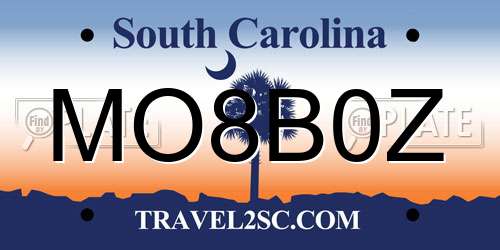 MO8B0Z South Carolina License Plate