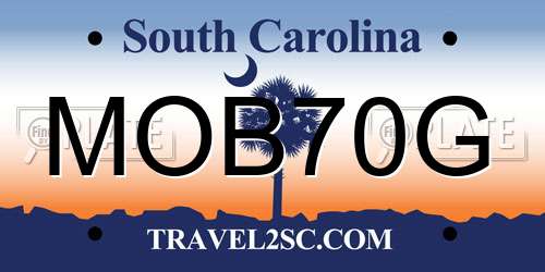 MOB70G South Carolina License Plate