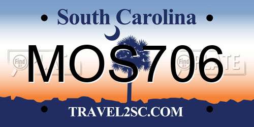 MOS706 South Carolina License Plate