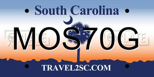 MOS70G South Carolina License Plate