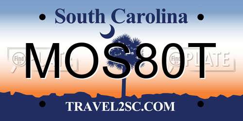 MOS80T South Carolina License Plate