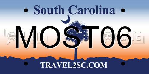 MOST06 South Carolina License Plate