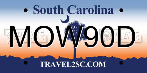 MOW90D South Carolina License Plate