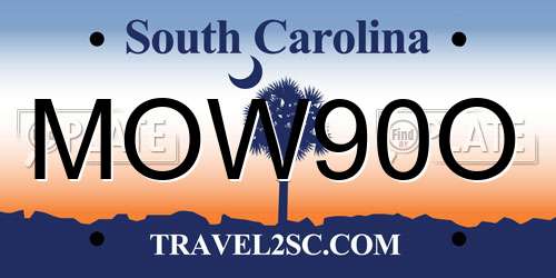 MOW90O South Carolina License Plate