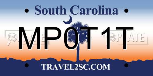 MP0T1T South Carolina License Plate