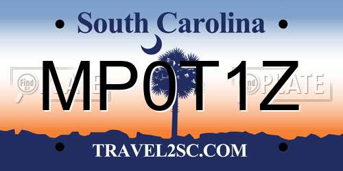 MP0T1Z South Carolina License Plate