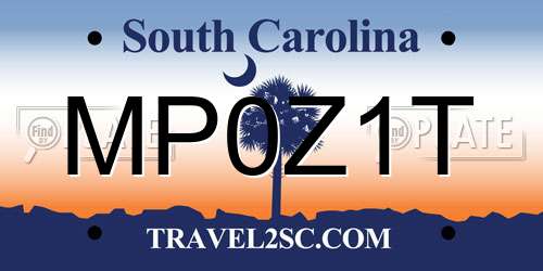 MP0Z1T South Carolina License Plate