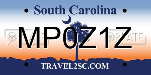MP0Z1Z South Carolina License Plate