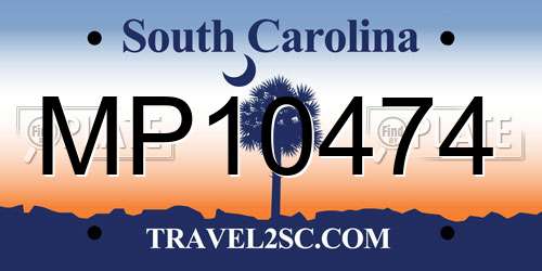 MP10474 South Carolina License Plate