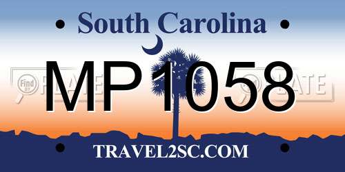 MP1058 South Carolina License Plate