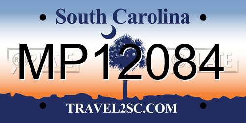 MP12084 South Carolina License Plate