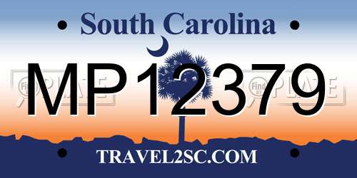 MP12379 South Carolina License Plate