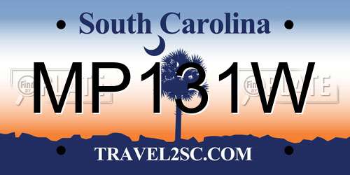 MP131W South Carolina License Plate
