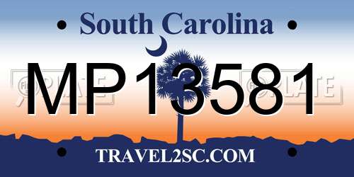 MP13581 South Carolina License Plate
