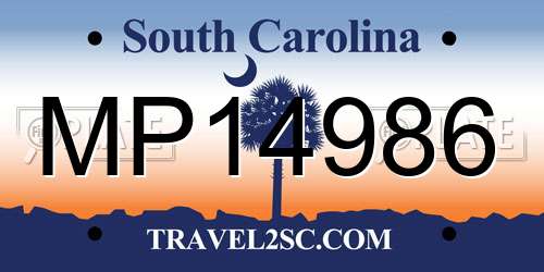MP14986 South Carolina License Plate