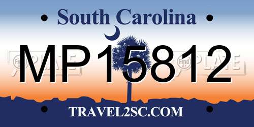 MP15812 South Carolina License Plate