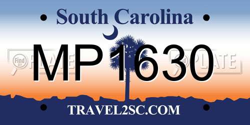 MP1630 South Carolina License Plate