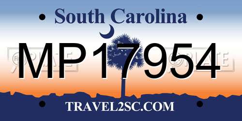 MP17954 South Carolina License Plate