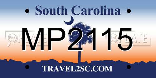 MP2115 South Carolina License Plate